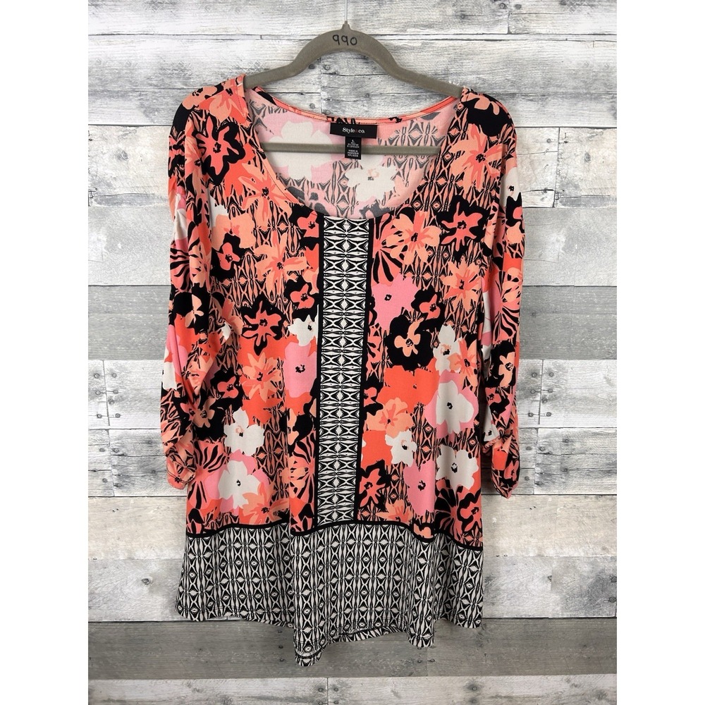 Style & Co Women's Large Long Sleeve Blouse/Tunic